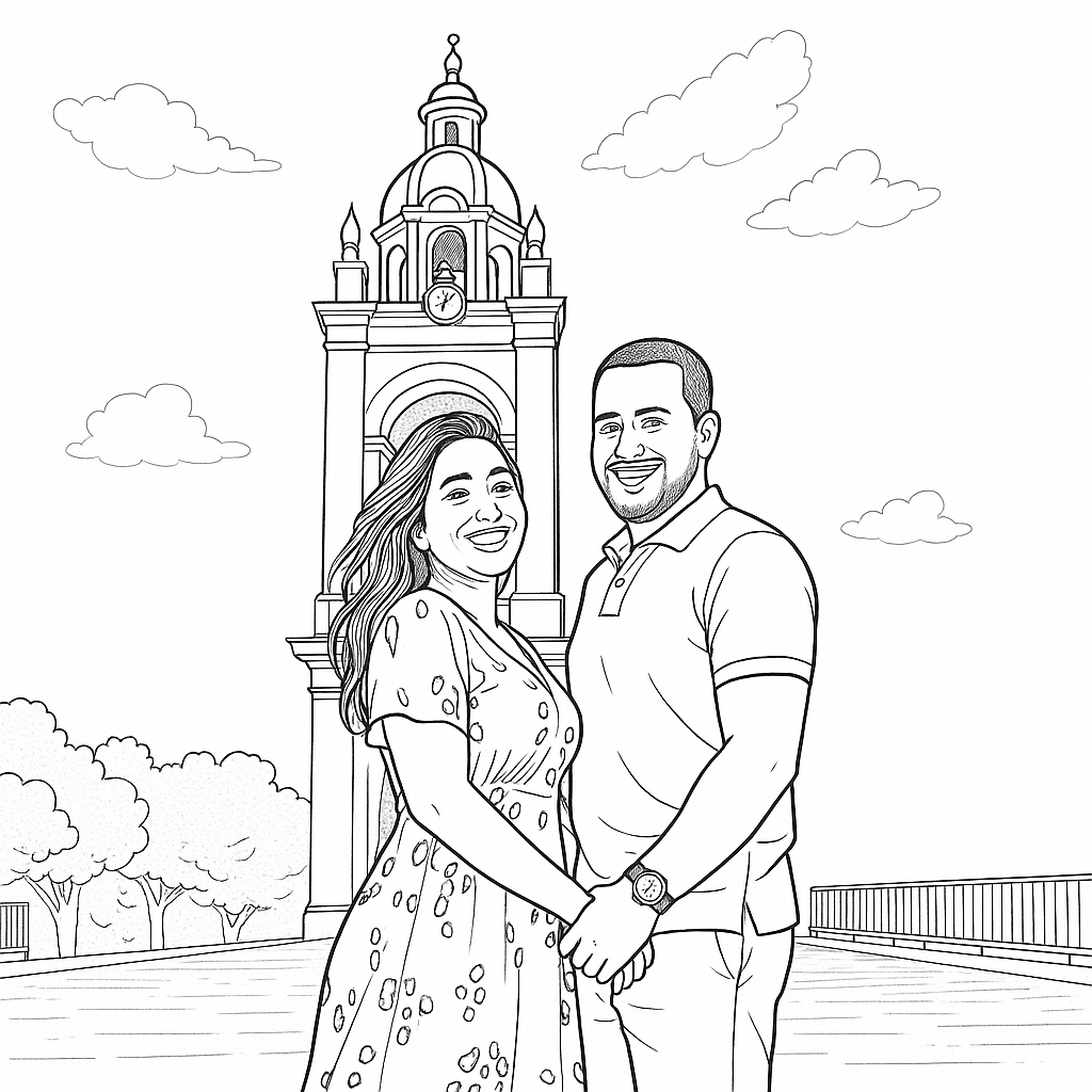Desenho para colorir - Viagens e Turismo